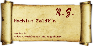 Machlup Zalán névjegykártya